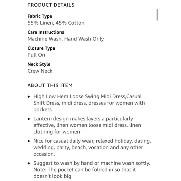 Boho Black Linen Dress - Picture 6 of 6